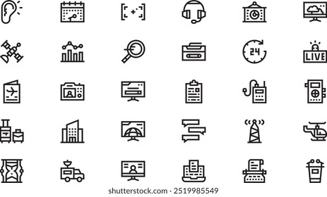 Journalism icons High-Quality Vector Icons Collection with Editable Stroke. Ideal for Professional and Creative Projects.