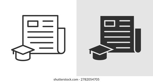 Journalism learning icon representing media education, reporting skills, and news writing training.