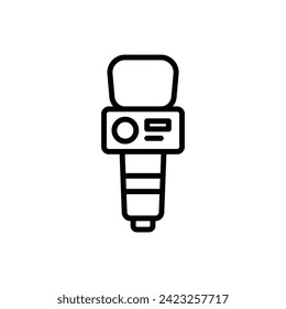 Journalism Microphone Outline Icon Vector Illustration