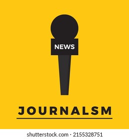 Journalism Minimalism Poster Yellow Background Press Stock Vector ...