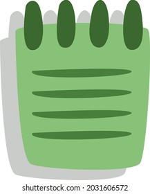 Journalism notebook, illustration, vector, on a white background.