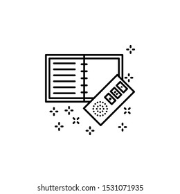 Journalism notebook recorder icon. Element of literature icon