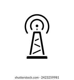 Journalism Signal Tower Filled Icon Vector Illustration