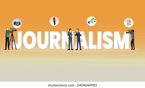 journalism typography, journalism word concept vector illustration