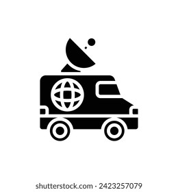 Journalism Van Filled Icon Vector Illustration