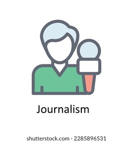 Journalism Vector  Fill outline Icons. Simple stock illustration stock