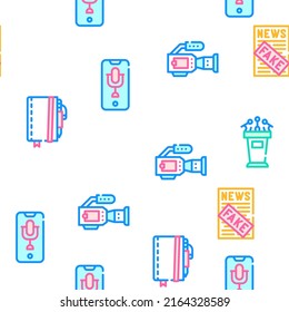 Illustration der farbigen Linie für journalistische Accessoires, Vektorgrafik ohne Muster