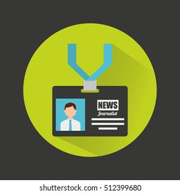 journalist badge isolated icon vector illustration design