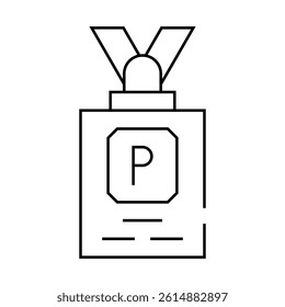 journalist badge line icon vector. journalist badge sign. isolated contour symbol black illustration