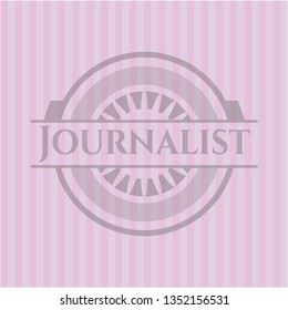 Journalist badge with pink background