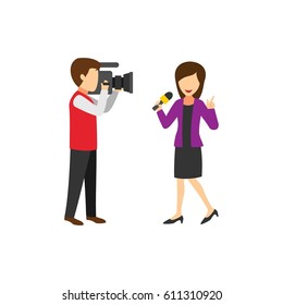 Journalist Character Design Vector.