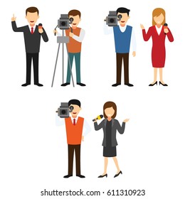 Journalist Character Design Vector.