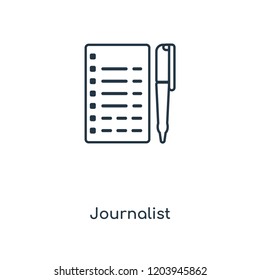 Journalist concept line icon. Linear Journalist concept outline symbol design. This simple element illustration can be used for web and mobile UI/UX.