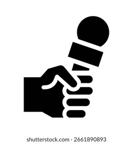 Periodista Glifo Icono Ilustración Vector Gráfico. Gráfico simple del Vector de la ilustración del elemento, conveniente para el App, los Sitios web, y las presentaciones aisladas en el fondo blanco