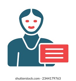 Journalist Glyph Two Color Icon For Personal And Commercial Use.
