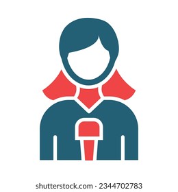 Journalist Glyph Two Color Icon For Personal And Commercial Use.
