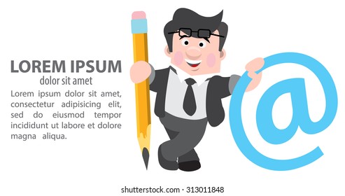journalist holding a pencil, a symbol of the dog