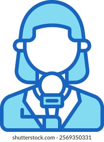 Journalist Icon Blue Vector Illustration