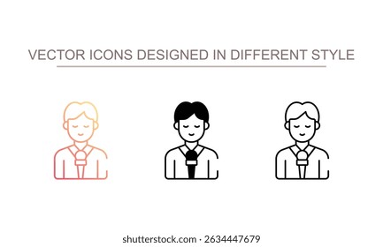 Diseño de icono de periodista con fondo blanco Ilustración de stock