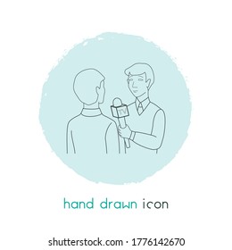 Journalist icon line element. Vector illustration of journalist icon line isolated on clean background for your web mobile app logo design.