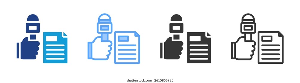 Journalist icon set multiple style collection