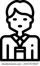 journalist icon. Thin Linear Style Design Isolated On White Background