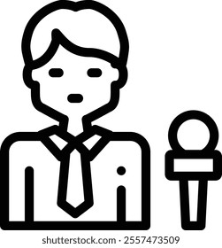 journalist icon. Thin Linear Style Design Isolated On White Background