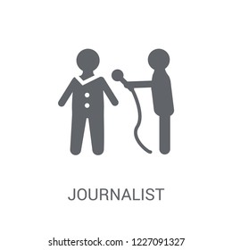 journalist icon. Trendy journalist logo concept on white background from Professions collection. Suitable for use on web apps, mobile apps and print media.