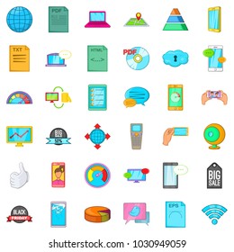 Journalist icons set. Cartoon set of 36 journalist vector icons for web isolated on white background