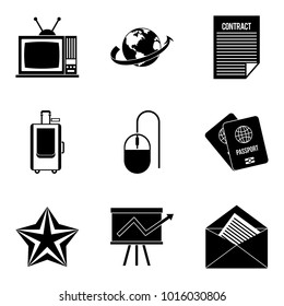Journalist icons set. Simple set of 9 journalist vector icons for web isolated on white background