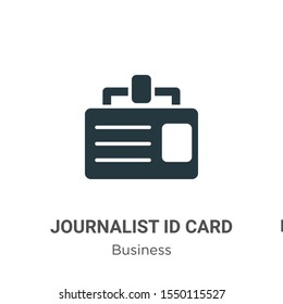 Journalist id card vector icon on white background. Flat vector journalist id card icon symbol sign from modern business collection for mobile concept and web apps design.