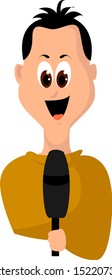 Periodista, ilustración, vector sobre fondo blanco.