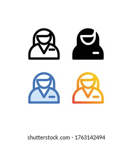 Journalist line icon. Anchorwoman, reporter, correspondent. Occupation concept. Can be used for topics like news agency, report, broadcast, press conference. for your web site design, logo, app, UI.