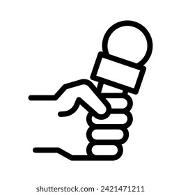 journalist line icon illustration vector graphic. Simple element illustration vector graphic, suitable for app, websites, and presentations isolated on white background