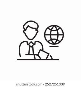 journalist man newscast icon sign vector