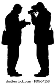 Journalist man with a photo camera