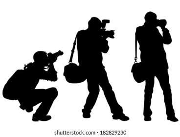 Journalist man with a photo camera