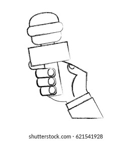 Journalist microphone isolated icon