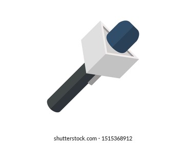 Journalist microphone. Simple flat illustration
