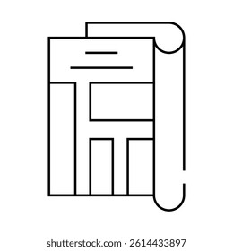 journalist newspaper column line icon vector. journalist newspaper column sign. isolated contour symbol black illustration