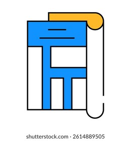 journalist newspaper column line icon vector. journalist newspaper column sign. isolated symbol illustration