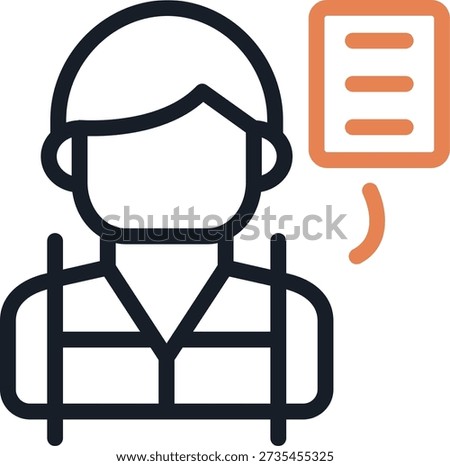 Journalist Notepad Line Due Icon Design