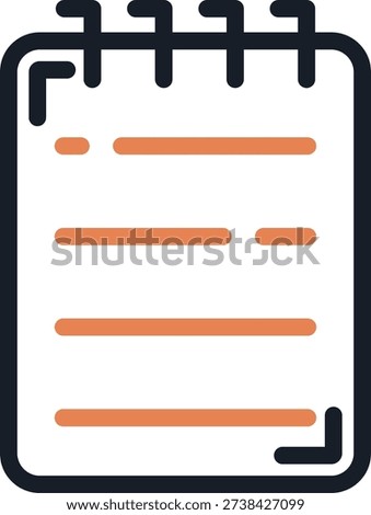 Journalist Notepad Line Due Icon Design