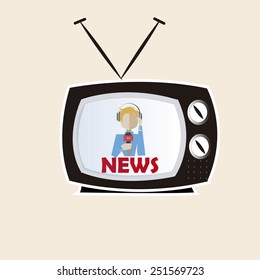 journalist on screen television