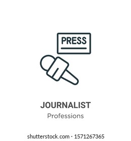 Journalist Outline Vector Icon Thin Line Stock Vector (Royalty Free ...