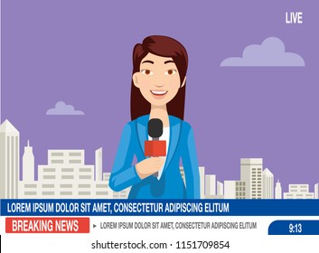 Journalist are ready announce the news on the studio tv