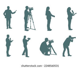 Journalist silhouettes, Journalist silhouette set