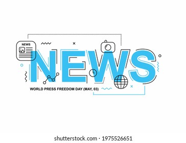 Journalist text illustration design. Easy to edit with vector file. Can use for your creative content. Especially about world press freedom day campaign in this may.