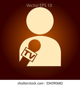 Journalist TV program vector picture