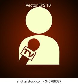 Journalist TV program vector picture